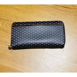 DUNHILL Engine Turn Luggage Canvas Zip Coat Wallet